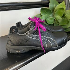 Puma Women’s Steel Toe Work Shoes, Black Leather, Like New, Safety Toe